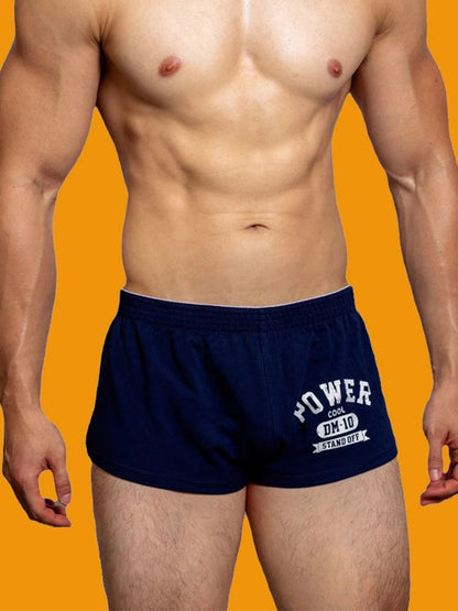 Men's DM Printed Lettering Low Waist Sexy Cotton Boxer Shorts