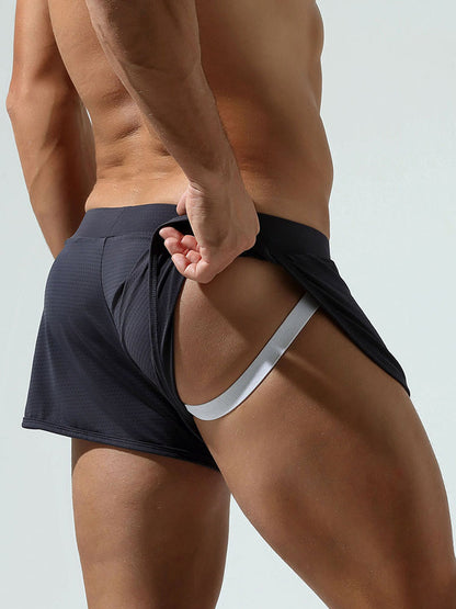 Men's Breathable Mesh Boxer Shorts With Separate Pouch
