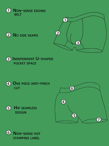 3 Pack Men's Solid Color Lightweight Comfortable Breathable Seamless Trunks