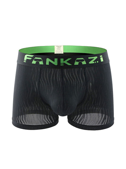 3 Pack Men's Striped U-Pouch Low-Rise Breathable Slim-Fit Trunks