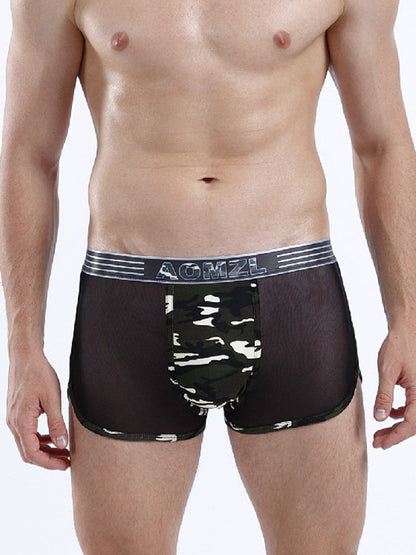 4-pack Men's Cotton Seamless Mesh Breathable Boxer Briefs