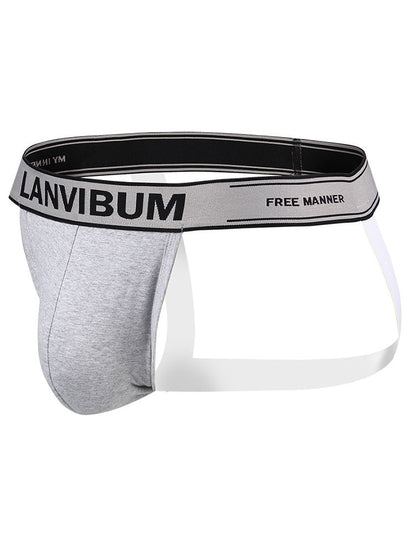4 Pack Men's Mid-Rise Sexy Comfortable Cotton Jockstrap