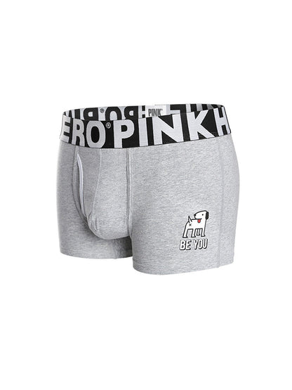 Cartoon Print Soft Cotton Trunks with Fly
