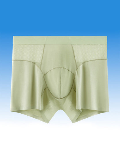 2 Pack Men's  Modal Seamless Antibacterial Anti-Chafing Leg Boxers Briefs & Midway Briefs