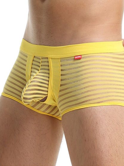 Men's Sexy Striped Hollow Jockstrap With Separate Pouch
