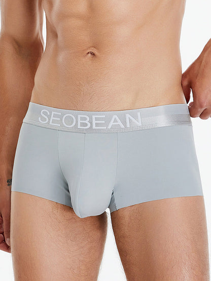 3 Pack Men's  Ice Silk Solid Color Breathable Antibacterial Trunks