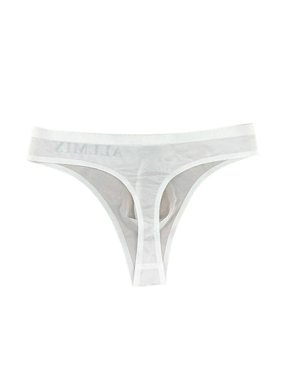 4-pack Men's Sexy Solid Color Letter Seamless Thong