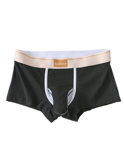 3 Pack Men's Elephant Trunks Gun and Bullet Separation Solid Color Cotton Sexy Boxer Briefs