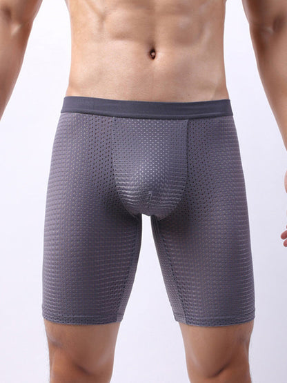 3 Pack Men's Anti-chafing Mesh Long Boxer Briefs