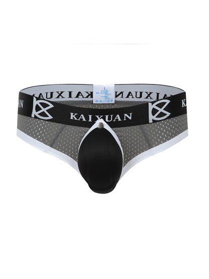 2 Pack Men's Breathable Mesh Removable U-Shaped Pocket Thongs