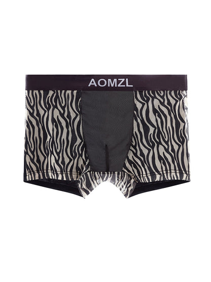 2-pack Men's Leopard Print Sexy Mesh Boxer Briefs
