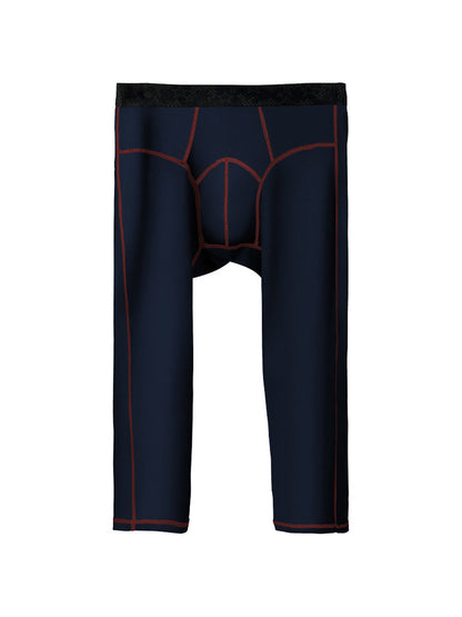 2-pack Men's Large Size High Elastic U-shaped Convex Pocket Warm Cropped Trousers