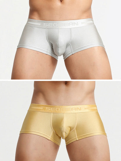 2 Pack Men's Lustrous Metallic Trunks