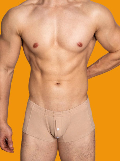 Men's Solid Color Comfortable Button-down Trunks