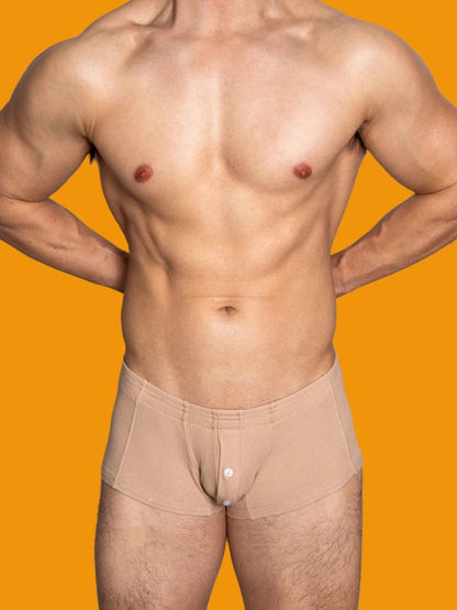 Men's Solid Color Comfortable Button-down Trunks