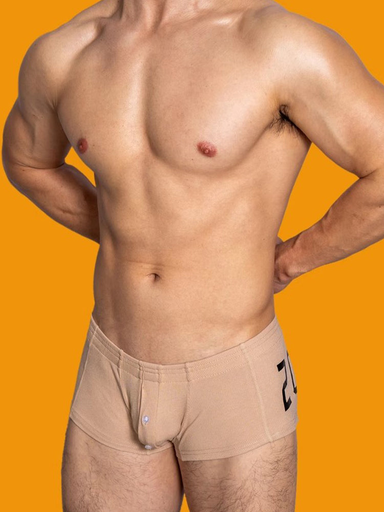 Men's Solid Color Comfortable Button-down Trunks