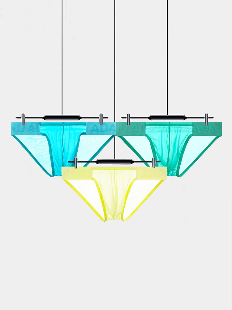 3 Pack Men's Semi-Transparent Comfortable High-Stretch Quick-Dry Bikini