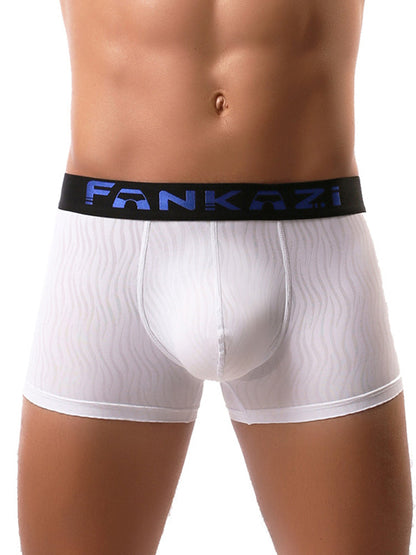 3 Pack Men's Striped U-Pouch Low-Rise Breathable Slim-Fit Trunks