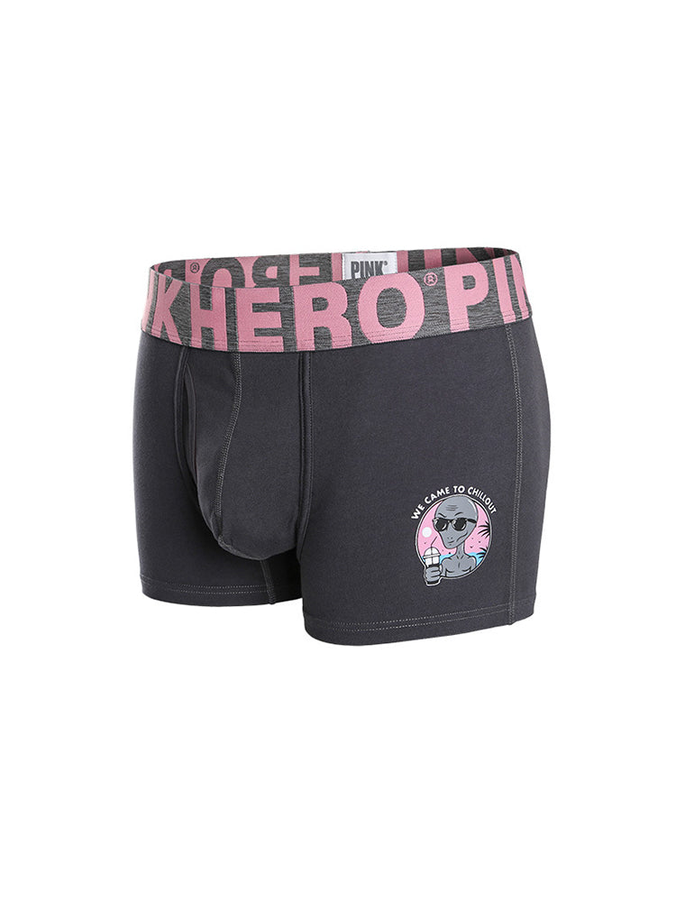 Cartoon Print Soft Cotton Trunks with Fly
