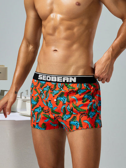 Men's Loose-Fit Printed Cotton Boxers