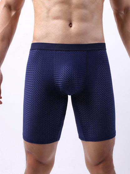 3 Pack Men's Anti-chafing Mesh Long Boxer Briefs