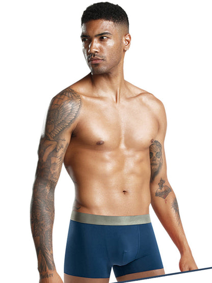 3 Pack Men's Solid Color Lightweight Comfortable Breathable Seamless Trunks