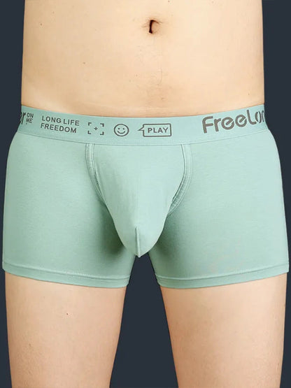 FreeLonger Men's Soft Cotton Big Pouch Trunks