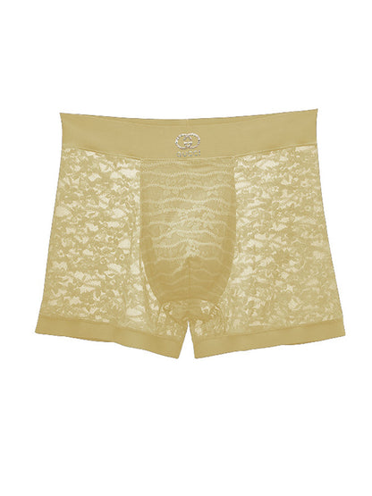 Men's Mid-Rise Sexy Seamless Lace Trunks