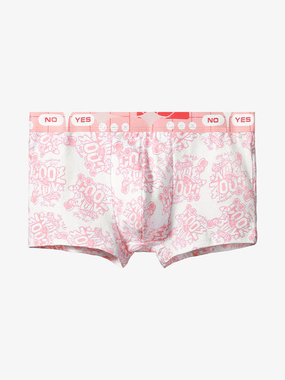 4 Pack Men's Cartoon Cotton Anti-Bacterial Boxer Briefs
