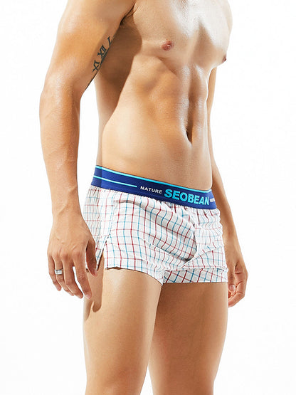 Men's Relaxed Plaid Vent Cotton Boxers