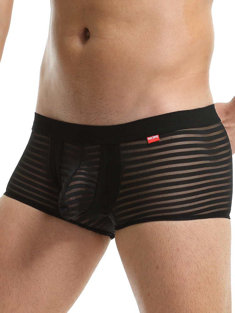 Men's Sexy Striped Hollow Jockstrap With Separate Pouch