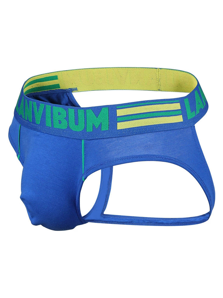 2 Pack Men's Cotton Low-Rise U-Convex Solid Color Jockstrap
