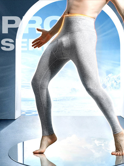 Men's High-rise Cotton Thermal Bottoms With Fly
