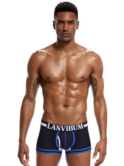 4 Pack Men's Mesh Breathable Quick-Dry Sexy Nylon Trunks