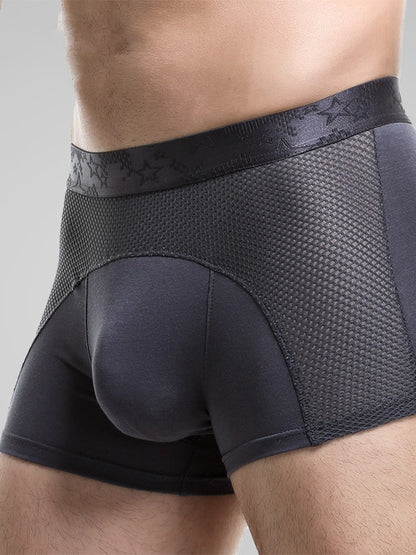 3 Pack Men's Ice Silk Sports Breathable Boxer Briefs