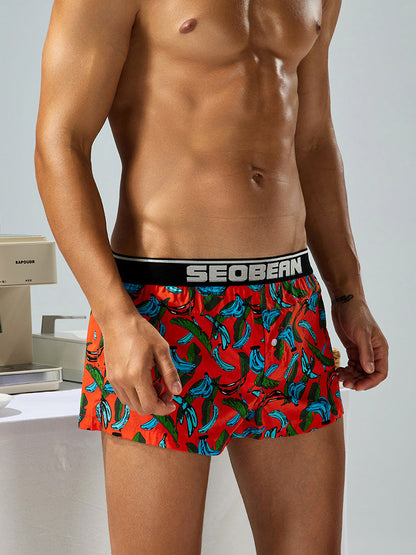 Men's Loose-Fit Printed Cotton Boxers