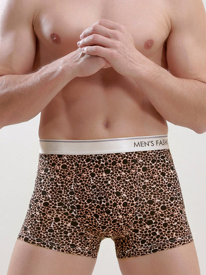 Men's Ice Silk Sexy Breathable Printed Boxers Briefs