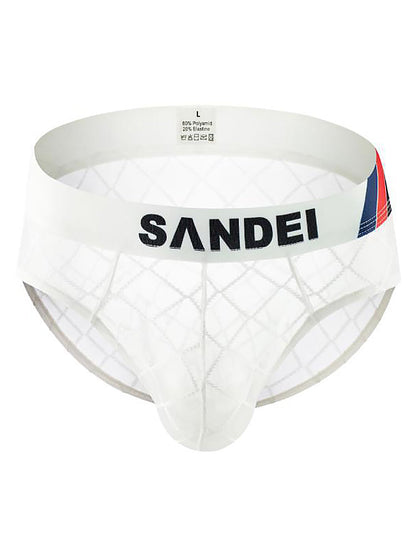 3 Pack Men's Low-Rise Lace Sexy Mesh Briefs And Thongs