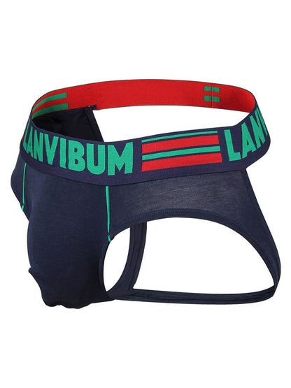 2 Pack Men's Cotton Low-Rise U-Convex Solid Color Jockstrap
