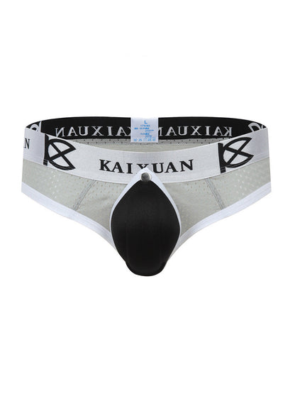 2 Pack Men's Breathable Mesh Removable U-Shaped Pocket Thongs