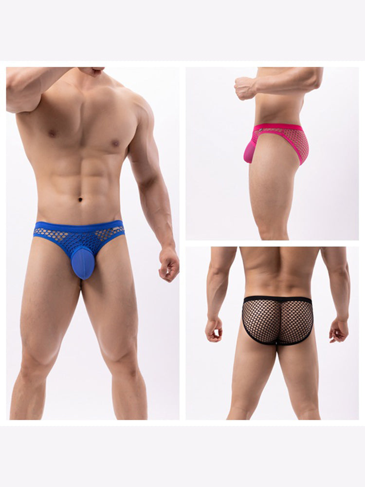2 Pack Men's Low-Rise Mesh Breathable Bikini