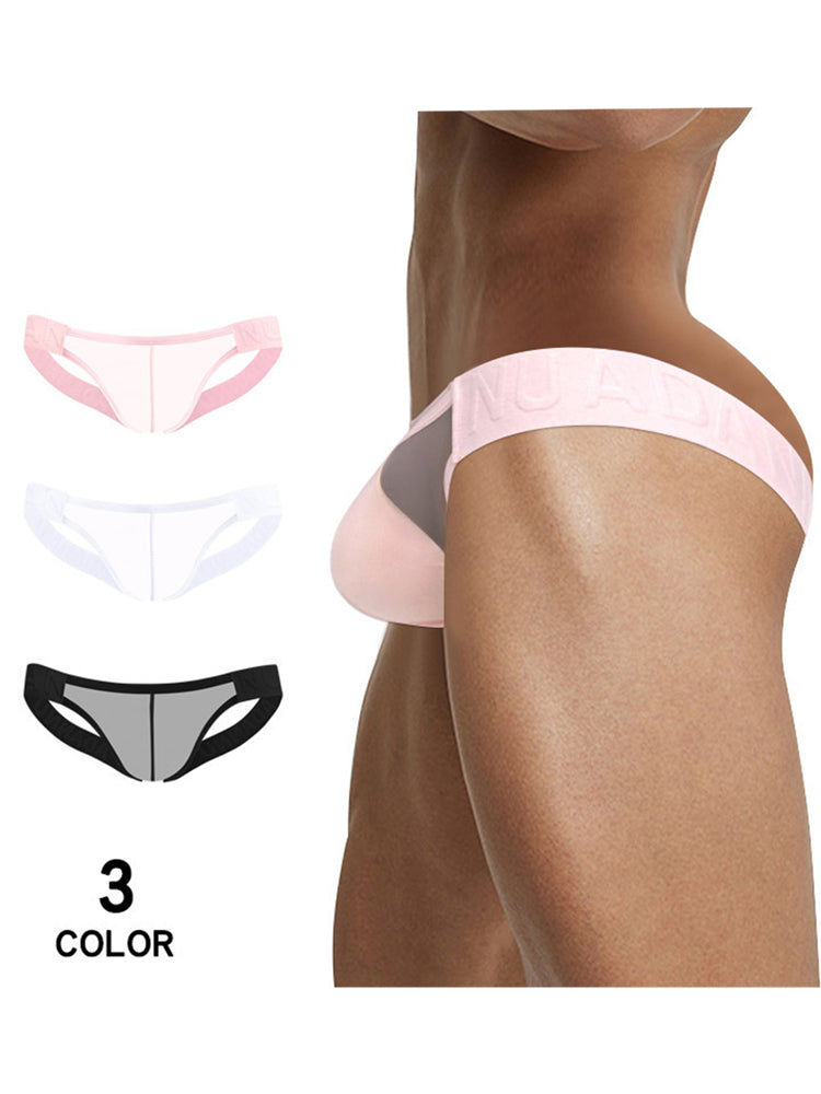 2 Pack Men's Nylon Semi-Transparent Sexy Jockstrap