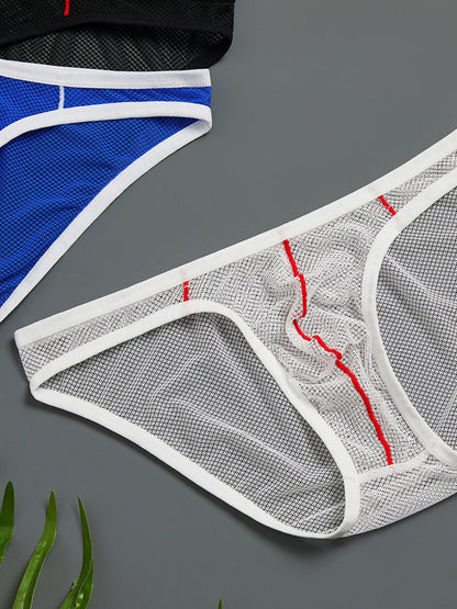 2 Pack Men's See-through Mesh Bikini