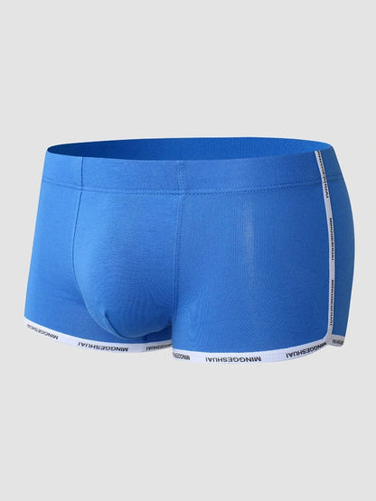 Men's Letter Trim Applique Cotton Trunks