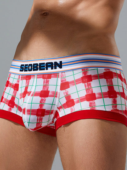 Men's Relaxed Plaid U Pouch Trunks
