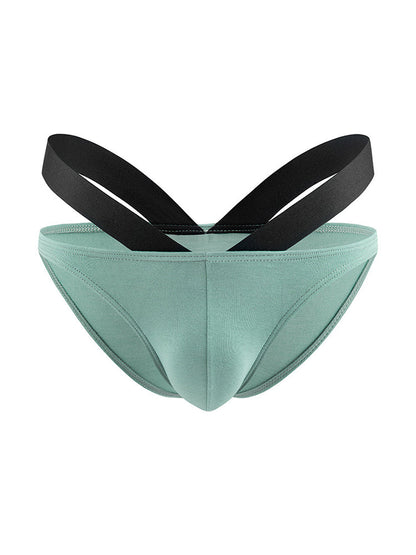 3-pack Men's Double-layer Pouch V-neck Double-waist Bikini