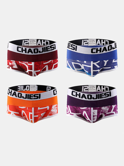 3 Pack Men's Cotton Trendy Youthful Sexy Low-Rise Trunks