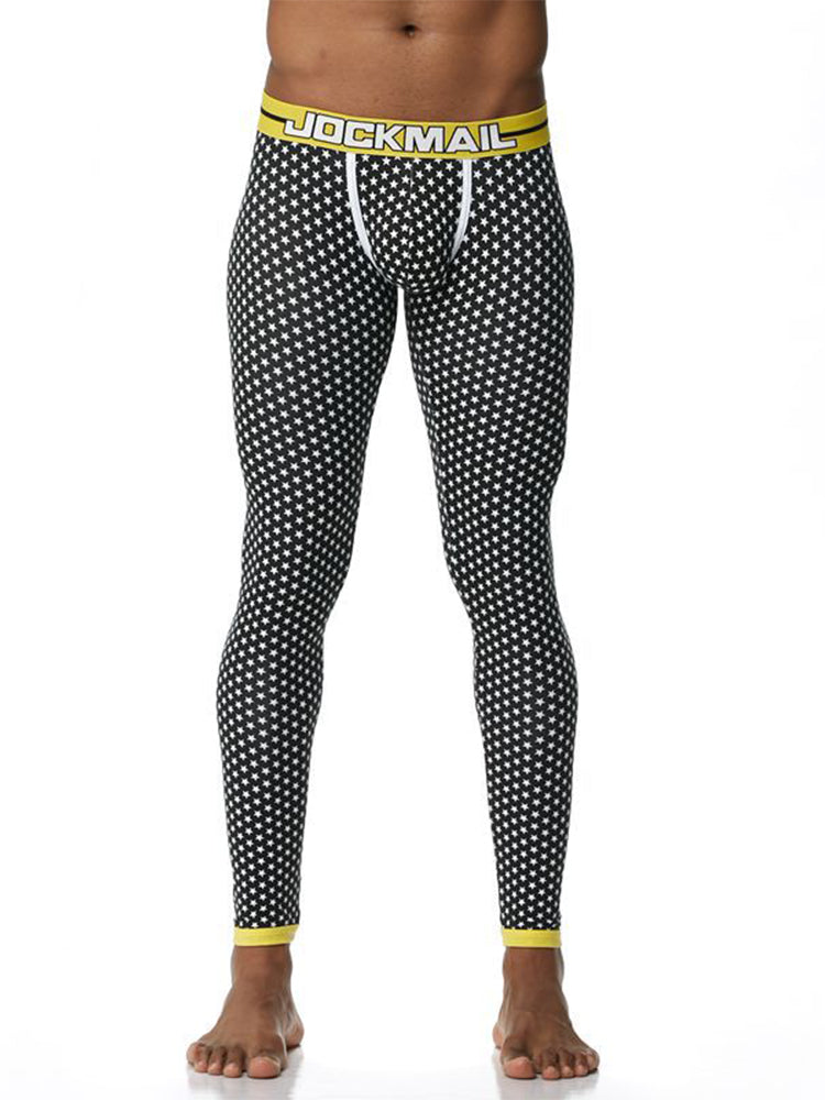 Men's Star Print Cotton Thermal Pants