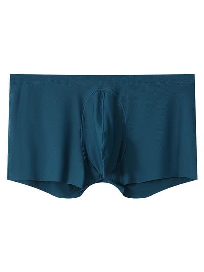 3 Pack Men's Ice Silk Mesh Large Pouch Solid Color Sexy Trunks