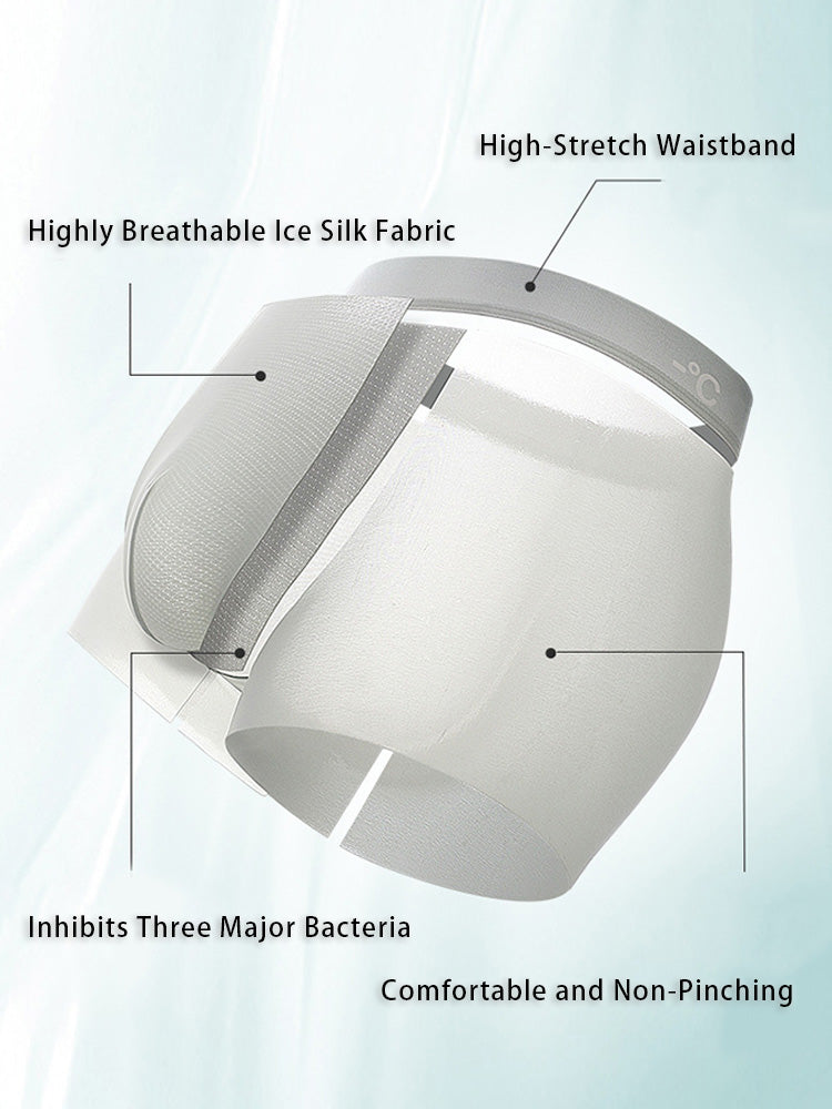 4 Pack Men's Breathable Ice Silk Antibacterial Sports Trunks
